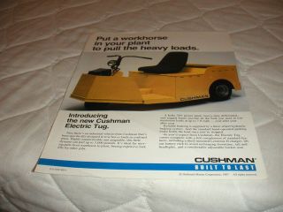 1987 CUSHMAN ELECTRIC TUG SALES BROCHURE