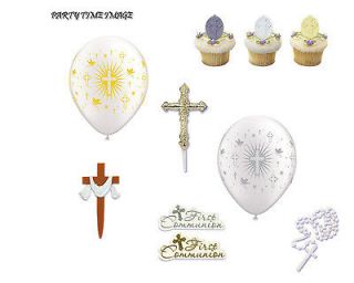 rings & pics,Cross Balloons in Silver & Gold,Cake Cross or Rosary