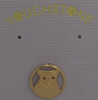 Staffordshire Bull Terrier Jewelry Gold Pin by Touchstone