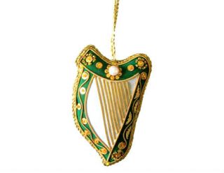 New Irish Harp Stained Glass Christmas Tree Ornament   Direct from