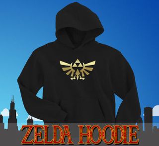 Legend of Zelda Hoodie wii xbox game fan gold Triforce logo hoodie tee