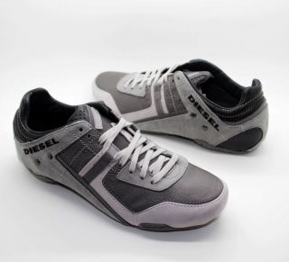 DIESEL Brand Mens Korbin Tracker II Grey White Casual Fashion Shoes