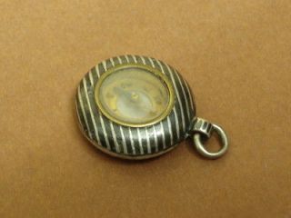 antique amazing pendant silver niello miniature compass