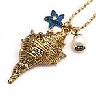 Betsey Johnson Spiral Seashell Charms Necklace