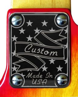 Neck Plate Chrome 4 Fender Strat Tele Custom USA Stars