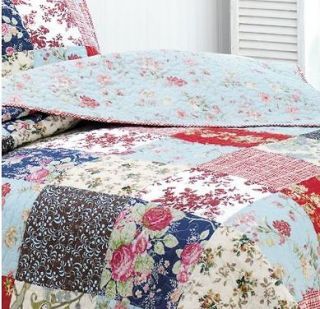 Shabby 5pc King Bedding Quilt Set Heirloom French Country Cottage