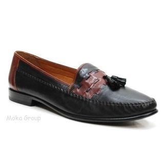 New BALLY Made in Italy Marcello Black Leather Tassel LOAFERS SHOES