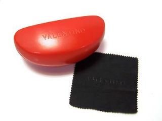 New Valentino Sunglasses Red Hard Leather Case N Cloth