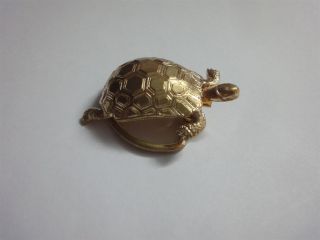 brevet sgdg vintage turtle gold tone scarf holder pin