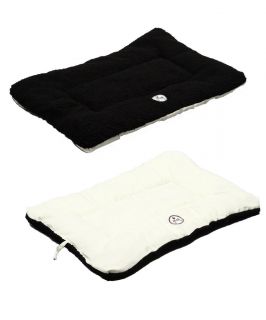 Eco Paw Reversible Travel Dog Pet Bed Mat Pad Kennel Pillow   Black