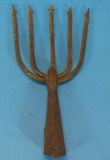 Early Cast Iron Trident 5 Pronged Spear Head c. 1860