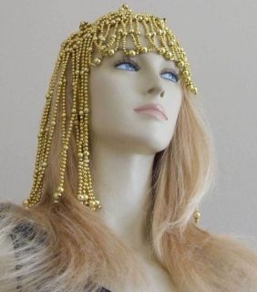 Cleopatra Gold Bead Head Piece Orleans Mardi Gras Costume Party