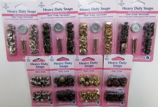 12 Sets Heavy Duty Snaps 15mm Poppers Fasteners Press Studs