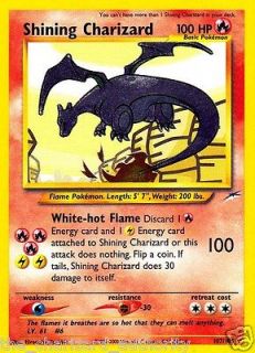 Pokemon Card SHINING CHARIZARD 107/105 Neo Destiny HOLO Rare PLAYED