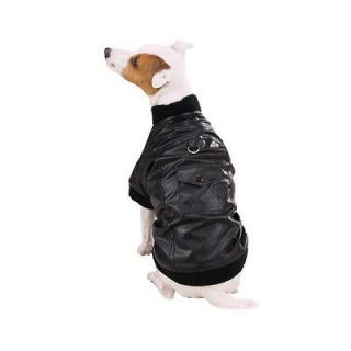 Dog BOMBER JACKET Faux leather Coat Black/Brown XS, S, M, L, XL