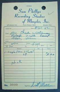 1963 Carbon Invoice Signed By SCOTTY MOORE SUN Record Elvis Presley
