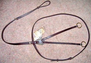 German Leather Running Martingale Jump Event Polo BRASS GOLD SILVER