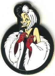 Disney Pins   101 Dalmatians Villain Cruella De Vil DeVil in her Fur