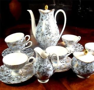 Eberthal Bavaria #3420 China Coffee Tea Set 15 Piece Porcelain Rare