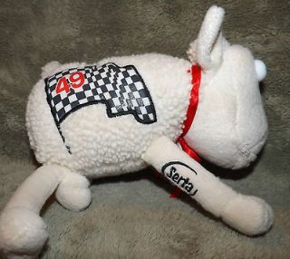 SERTA MATTRESS COUNTING SHEEP PLUSH NASCAR SHEEP W/ RACING FLAG BRENT