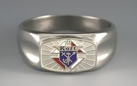 KNIGHTS OF COLUMBUS LOGO K OF C STAINLESS STEEL SILVER RING