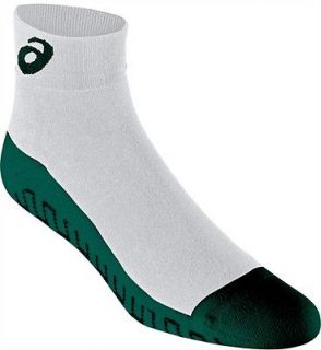Asics Mens Socks Snap Down Wrestling Quarter White/Green 1 pair
