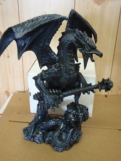 Detailed Gothc 3 Unknown Age Maker Faux Wood Resin Dragon Statue