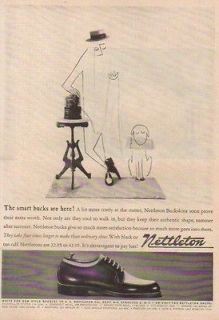 1955 Nettleton Buckskin Shoes Bert Stern Illustrated Art 50s Stock