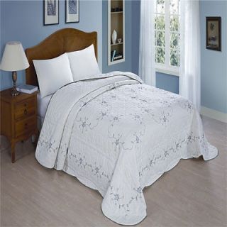 Blue White Cottage Floral Twin Full Queen King Size Bedspread Cotton