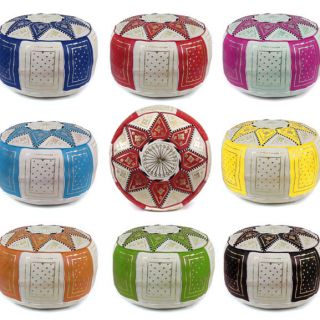 Moroccan Pouf Ottoman Footstool Poof Pouffe Many Colors Available