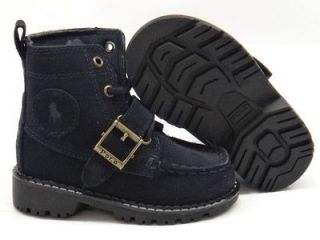Polo Ralph Lauren Ranger Hi Navy Blue Black Gold Boots Toddler Size 10