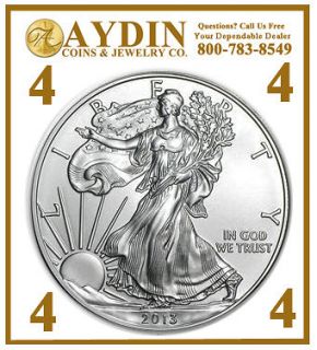 2013 1 Ounce American Silver Eagle GEM BU Coins 999 Fine Silver