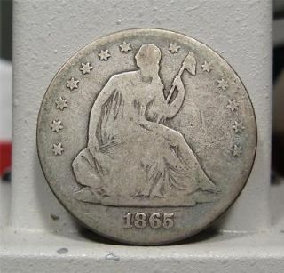 1865 S Seated Liberty Half Dollar *Original VF/XF* Civil War Scarcity