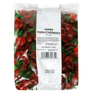Haribo Gummi Candy, Twin Cherries, 5  Pound Bag New