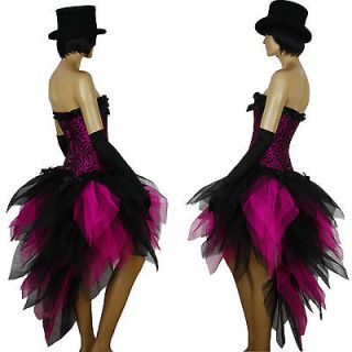 Burlesque Carnival Party Black Pink TuTu Dress Up Costume Skirt 6 8 10
