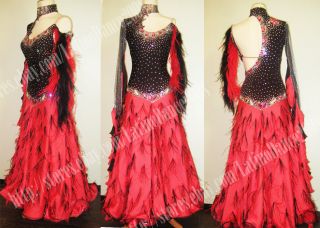 Ballroom / smooth / standard crystal / Ostrich feather dress ST81
