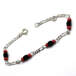 Genuine Sterling Silver 925 Red AZABACHE BRACELET PROTECTION New Born