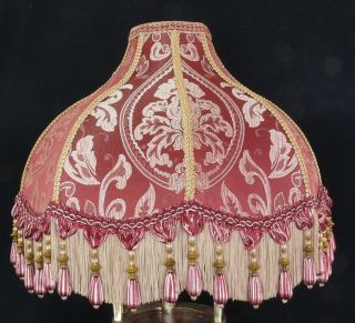 Lampshade Vintage   Burgundy/Gold Imported Jarquard Damask Fabric