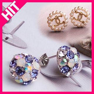 14GP Korea luxury Double Cute Stud Earrings collection earrings