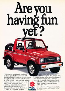1986 1987 Suzuki Samurai 4x4   Fun   Classic Vintage Advertisement Ad