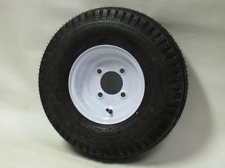 Ply Loadstar Bias Trailer Tire on 4 Lug White Steel Trailer wheel