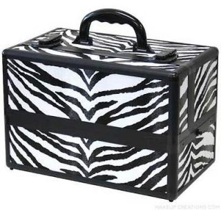 Makeup Train Case   Black Zebra