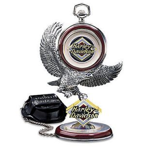 Franklin Mint Harley Davidson Electra Glide Pocket Watch With Stand