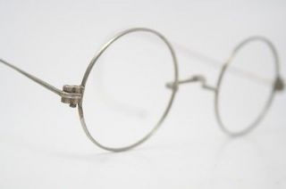 Vintage Round Windsor Eyeglasses John Lennon Style Antique Silver