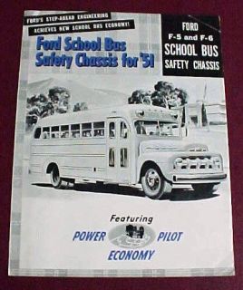 1951 FORD F 5 & F 6 SCHOOL BUS BROCHURE NICE ORIGINAL