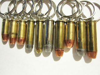 Bullet Keychains   9mm, 357 sig, 38, 357, 40 s&w, 44 mag, 45 acp, 45