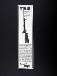 Savage Anschutz Model 64 Target Match Rifle 1965 print Ad