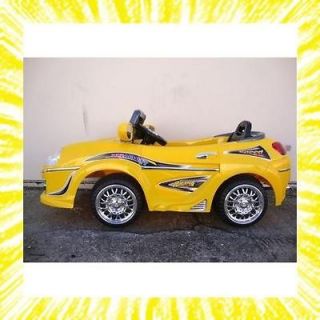 OPERATED RIDE ON MP3 R/C CAR REMOTE CONTROL POWER WHEELS RC YELLOW