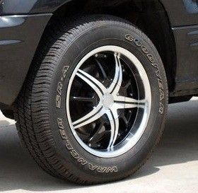 22 Limited 097 Black Wheels Machined Face Lip Rims Tires Package