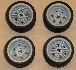 New 4 Lego NXT Technic Wheels Tires Rims 37 x 22 Large
